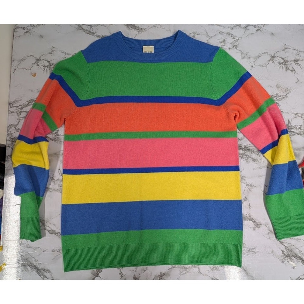 Blair Multicolor Striped Sweater Women's Crew Neck Pullover Colorful Knit